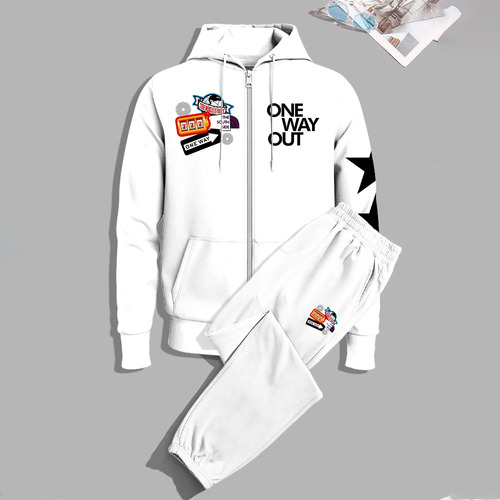 Conjunto Moletom Canguru Zíper Calça Moletom Minus Two Tag