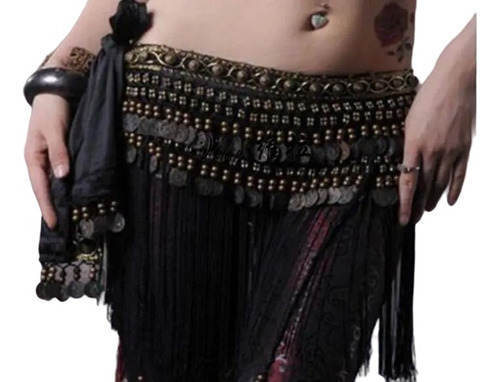 Caderin Tribal Bellydancer Danza Arabe Monedas Y Flecos