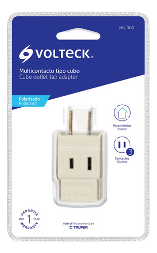 Multicontacto 3 Entradas De Pared Enchufe Compacto 15 A 127v