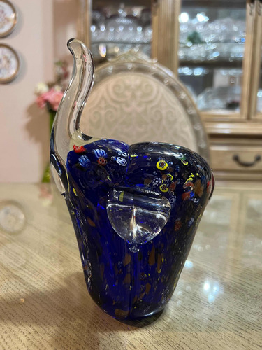 Elefante De Cristal Murano Millefiori (Usado)