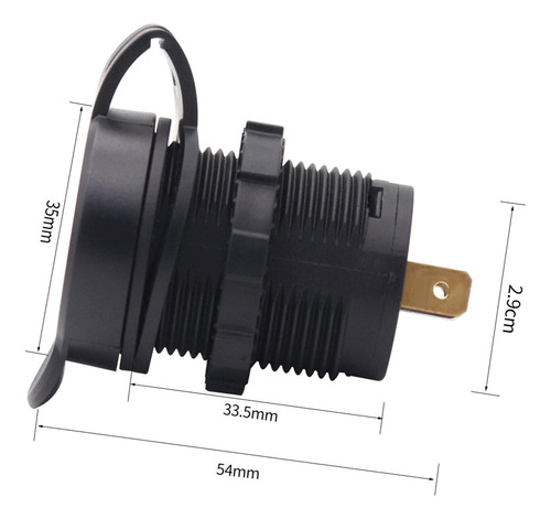 Carregador De Carro 12v 24v Tomada Type C Usb Com Luz 18w