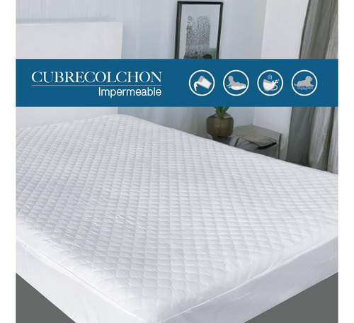 Protector Cubre Colchón Individual Impermeable Blancos Mares
