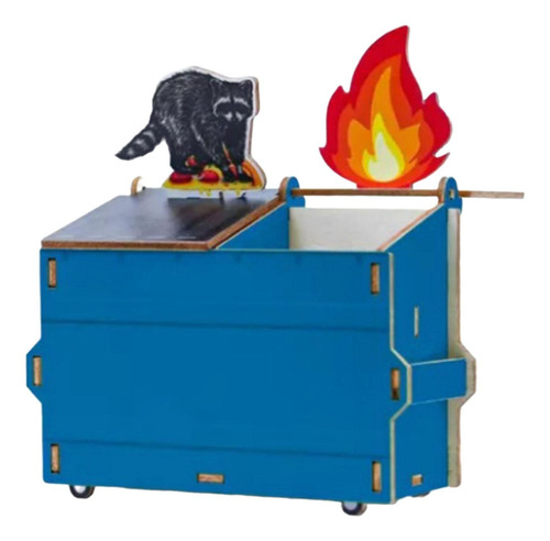 Portalápices Con Adorno De Madera Para Decoración Del Azul