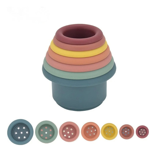 Juguete Educativo Montessori Con Taza Apilable De Silicona P