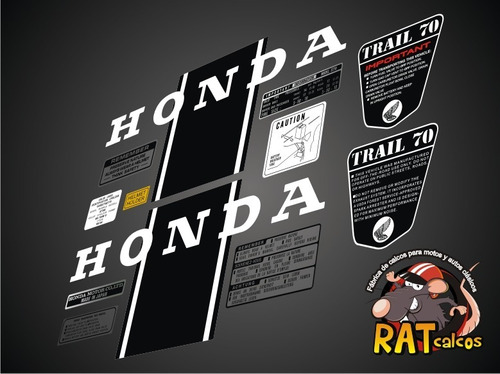 Calcos Honda Dax St 70 / Americana / Kit Completo X 12