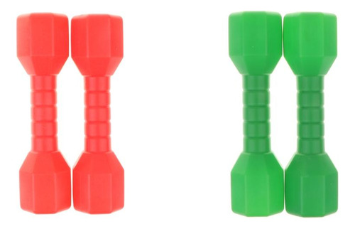 2 Pares Mancuernas De Plástico, Ligero Y Portátil, Forma