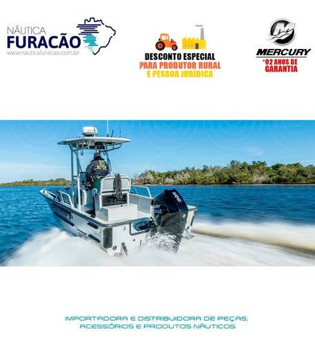 Motor De Popa Mercury 4 Tempos 200hp Cxl Seapro V6 Mec Preto