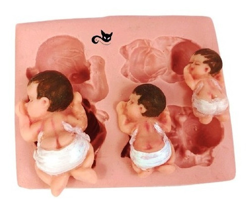 Molde De Silicone - Trio Bebê Bumbum Com Fralda (cod. Bl018)