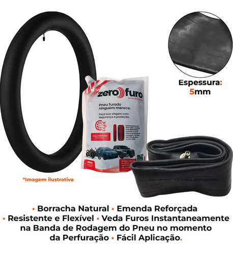 Kit Camara Ar Aro 18 + Vacina Pneu 400 Ml Grapks + Michelin