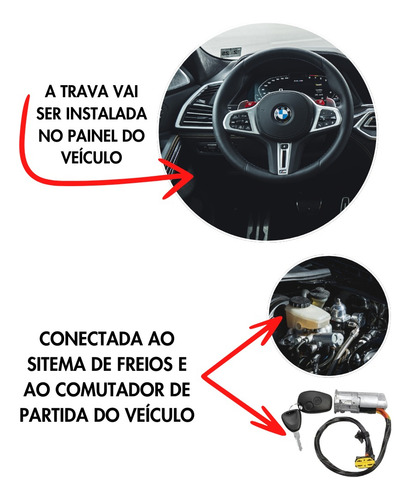 Trava Carneiro Protecar Carro Elétrico Chave Multiponto