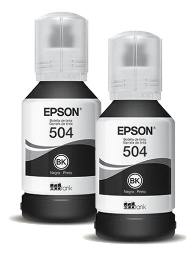 2x Tinta Epson T504 L6161 L4160 L6191 L6171 Preta