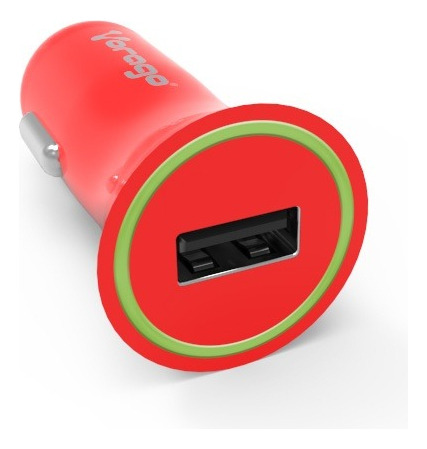 Cargador Vorago Para Autos, 1 Puerto Usb Color Rojo