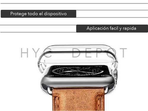 Imagen 5 de 5 de Protector Completo Transparente Apple Watch 42/40/44/38 Mm