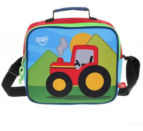 Bolso Térmico Lonchera Porta Comida Para Niños -tractor Capi