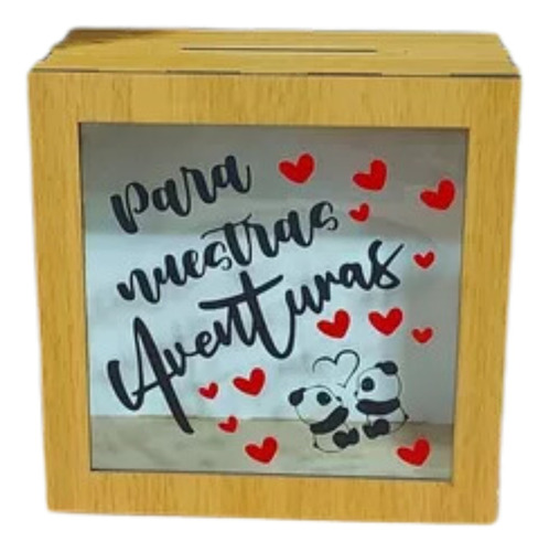 Alcancia De Madera Personalizada 19x19x9cm Para Nuestra Aven