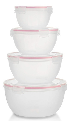 Juego De 4 Recipientes Hermeticos Komax Bowls Con Tapa