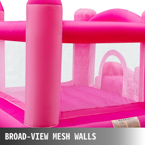 Juego Inflable Castillo Rosa Brincolín Eventos Fiestas Niñas