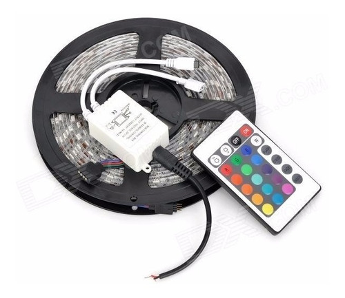 Tira Led Rgb 5mts Control Transformador Uso Exterior Tuning