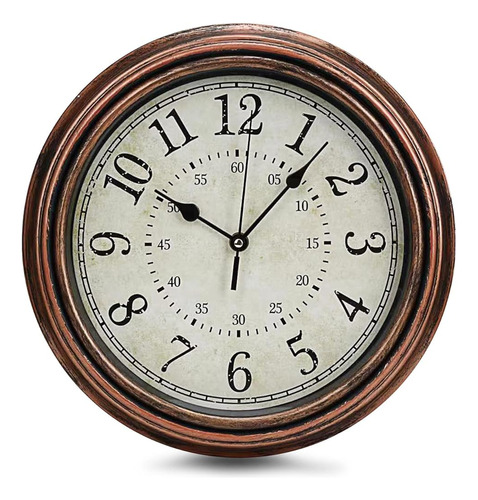 Jvxyuieh Vintage Wall Clock 12'' Retro Silent Non Ticking Cl