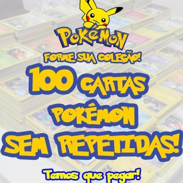 Imagem 1 de 2 de 100 Cartas Pokemon/sem Repetidas + 10 Cartas Raras Originais