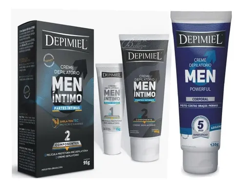 Creme Depilatorio Depimiel Masculino Kit Corporal + Intimo | MercadoLivre