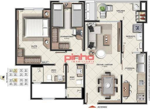 Imagem 2 de 18 de Apartamento Com 2 Dormitórios À Venda, 77 M² Por R$ 450.000,00 - Capoeiras - Florianópolis/sc - Ap0048