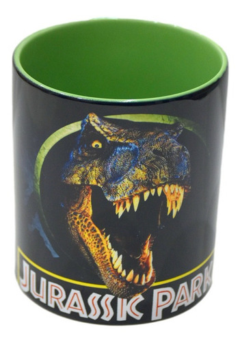 Taza De Ceramica, Jurassic Park, Interior De Color, 11oz