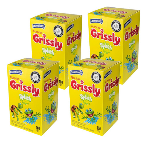 4 Gomitas Grissly Splash Acid X 100und - g a $41