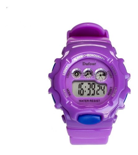 Reloj Mujer Digital 6 Luces, Alarma, Crono, Fecha D15022