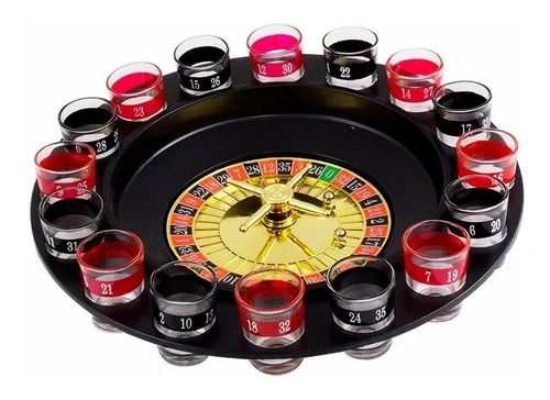 Imagem 1 de 4 de Jogo Cassino Roleta Shot - 16 Copos Bebida Drink Destilado