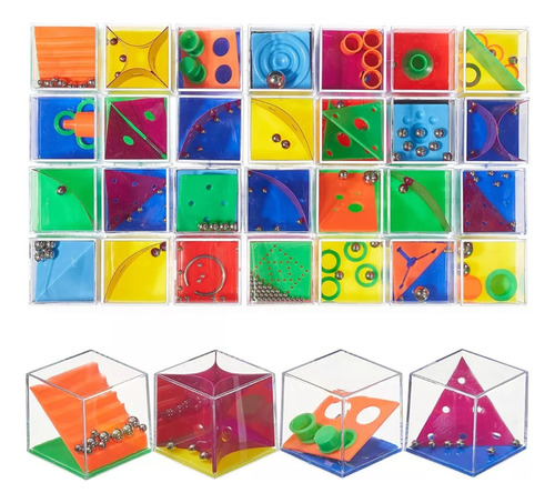 12 Cubos Juego Ingenio Y Habilidad Mental, Mini Cubos Iq