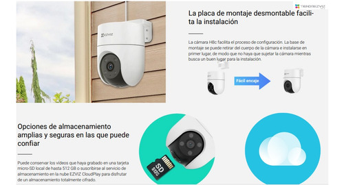 Imagen 4 de 10 de Ezviz H8c 360 1080p Exterior Wifi + Memoria 256gb