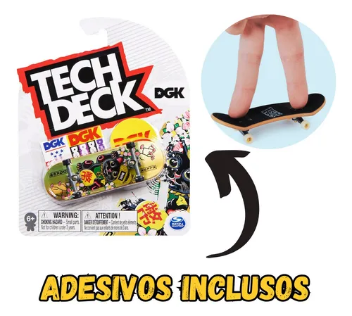 Skate De Dedo Tech Deck Profissional Sortido Com Adesivos