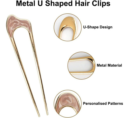 2 Piezas Horquillas Para Cabello Forma U Pinza Para Cabello