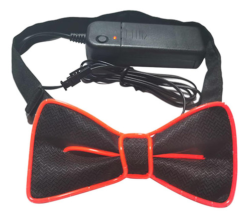 2 Pajarita Iluminada, Pajarita Led Neón, Corbata Rojo