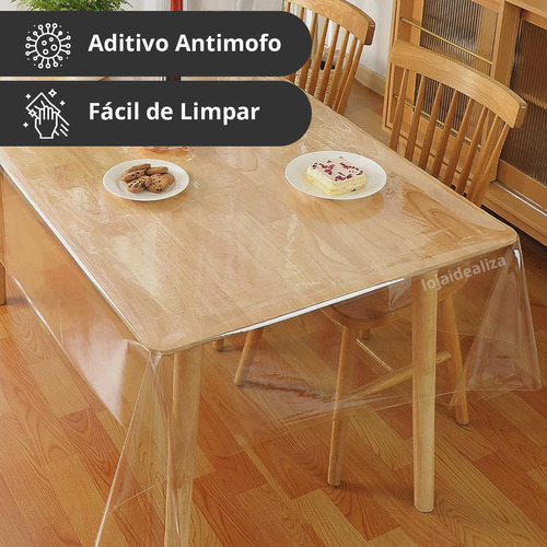 Toalha Mesa Pvc Ultra Macio Transparente 8 A 10 Lugares 2,80