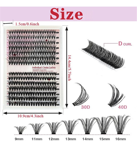 Kit De Extensión De Pestañas Diy Look Natural Lash, 9-16 Mm