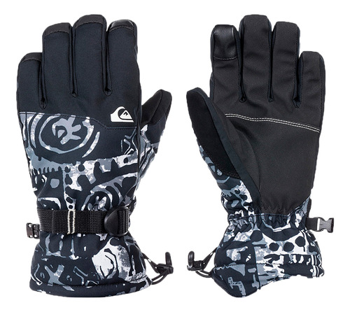 Guantes Quiksilver Snow Hombre Mission Negro-gris Ras