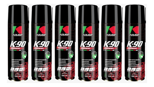 Kit 6 Descarbonizante Slow Drying K90 300ml Koube Cor Vermelho