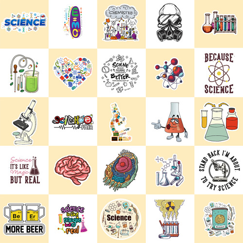 Adesivos De Laboratório De Ciência Química E Biologia Calc