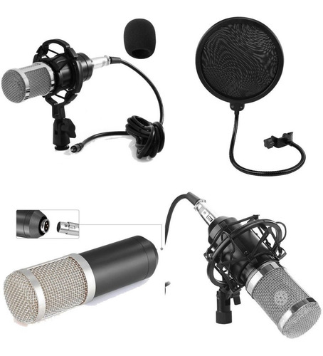 Imagen 5 de 5 de Kit Micrófono Estudio Condensador Profesional M800 + Brazo