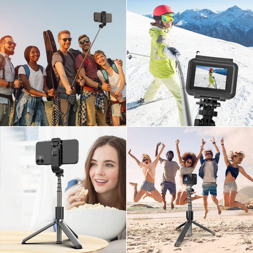 Imagen 3 de 10 de Palo Selfie Monopod Celular Gopro Bluetooth Tripode 82cm