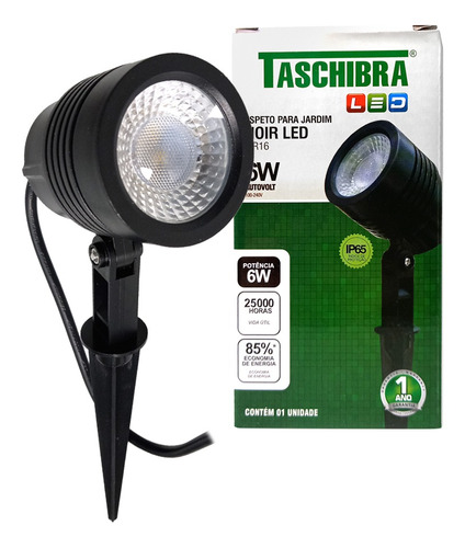 Refletor Espeto Taschibra Noir 6w Mr16 Preto