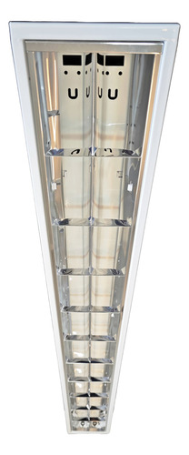 Luminária Embutir Aleta Alumínio Para 2 Lâmpadas T8 De 120cm