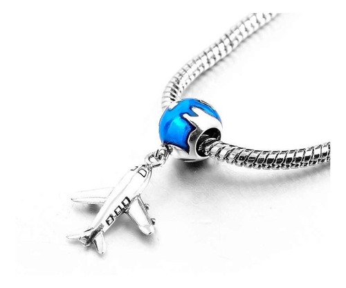 Charm - Colgante Diseño Avion Plata S925