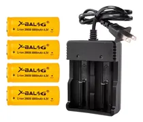 Comprar Cargador Pilas De Litio Incluye 4 Pilas 26650 8800mah 4.2v
