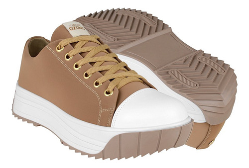 Tenis Casuales Dama Capa De Ozono 626102 Simipiel Beige