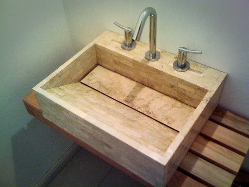 Imagen 5 de 10 de Bacha Travertino Artesanal, Baño, Tesalia - Forma Y Diseño