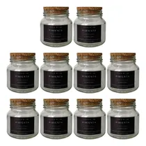 Comprar Set 10 Frascos Especieros Vidrio Con Tapa Corcho Condimentos