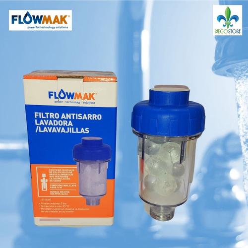 Filtro Antisarro Calefon, Lavadoras Transparente - Flowmak